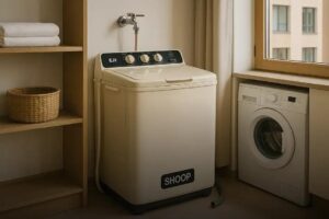 Tanque EJV Shoop: solução prática para lavanderias organizadas e compactas